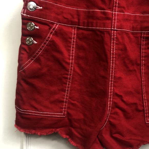 Wild Fable red shortalls with utility pockets. - Picture 6 of 9